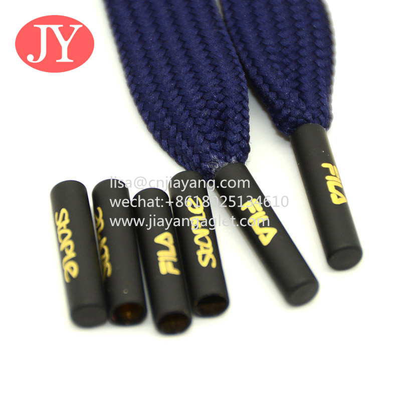 Wholesale hot sale seamless eco-friendly metal shoelace aglet laser/print logo on metal aglet drawstring cord end from china suppliers