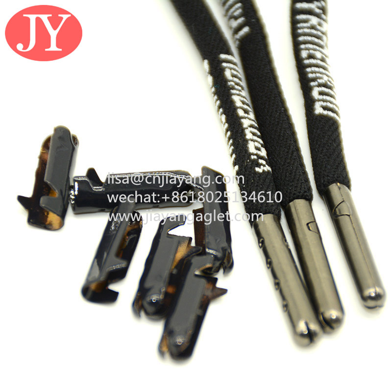 Wholesale Jiayang Garment drawstring manufacturer custom engrave logo aglets hoodie laces with a metal tip from china suppliers
