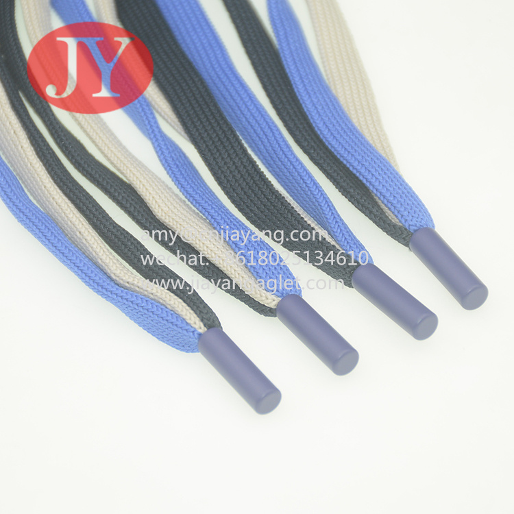 Wholesale custom drawstring cord colored flat hoodie draw string injected rubber plastic tips Draw cords from china suppliers