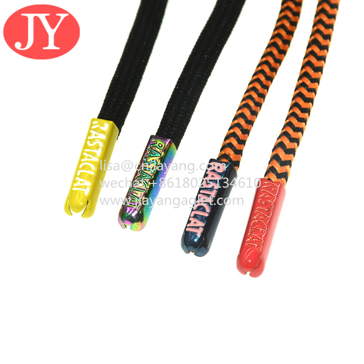 Wholesale customized colorful metal aglets sneaker lace cord brass/iron/zinc alloy material rope aglets engraved logo from china suppliers