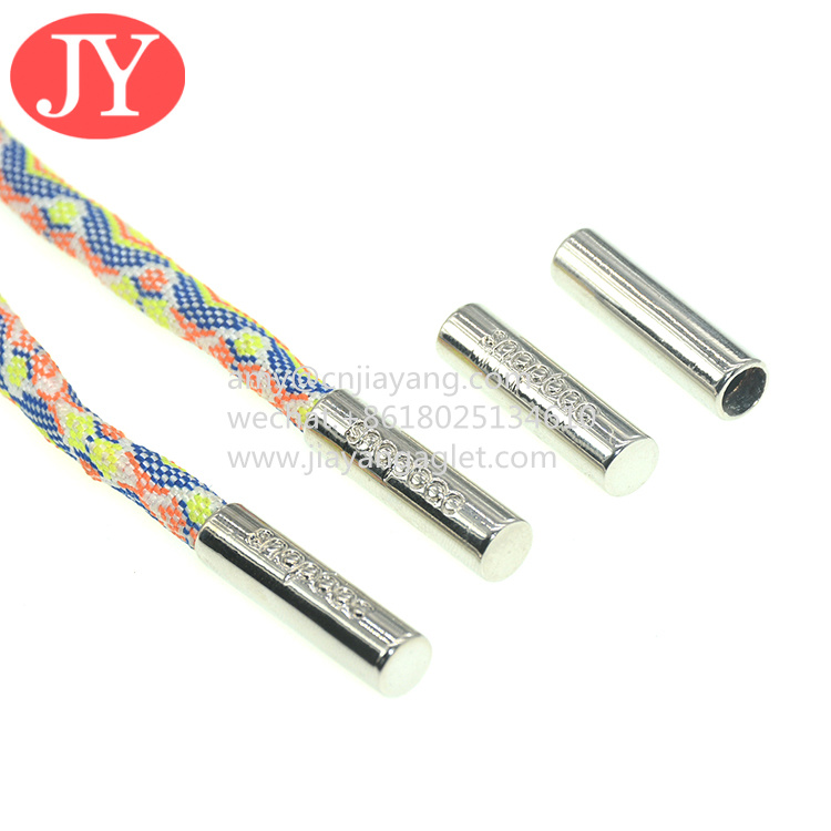 Wholesale Jiayang 4.8*22mm U shape aglet metal crimp metal string tips metal aglet for sale custom logo from china suppliers