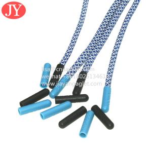 Wholesale double print logo string plastic aglet Plastic Tips fashionable polyester round reflective shoelaces from china suppliers