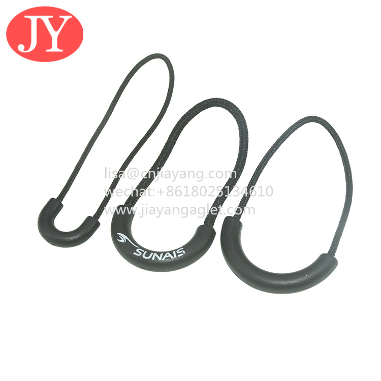 Wholesale factory supply U style zipper sliders wholesales good quality PVC rubber zipper pulls Zip Tags Cord Puller from china suppliers