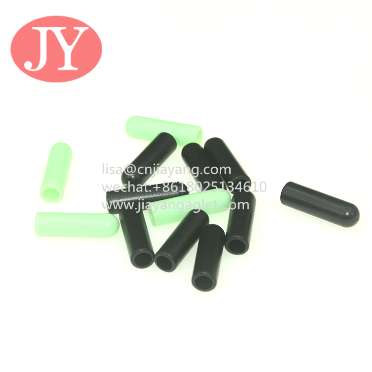 Wholesale Jiayang direct produce 5*3.4*17mm black/green matte plastic tips shoe lace aglets lace tips from china suppliers