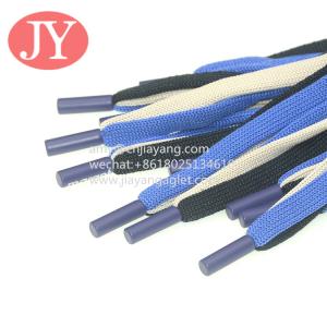 Wholesale custom drawstring cord colored flat hoodie draw string injected rubber plastic tips Draw cords from china suppliers