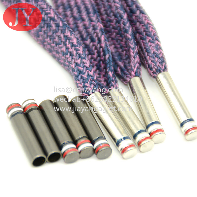 Buy cheap 3 color enamle copper shiny silver color metal aglet copper end cap for cotton from wholesalers