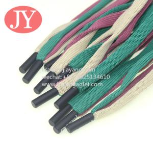 Wholesale custom drawstring cord colored flat hoodie draw string  injected rubber plastic tips Draw cord ends from china suppliers