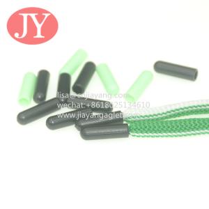 Wholesale Jiayang direct produce 5*3.4*17mm black/green matte plastic tips shoe lace aglets lace tips from china suppliers
