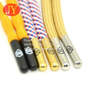 Wholesale hot sale seamless eco-friendly metal shoelace aglet laser/print logo on metal aglet drawstring cord end from china suppliers