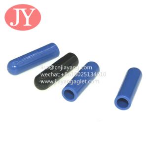 Wholesale 6*22mm matte black/blue/white palstic aglet sring cord plastic end for shoelace/hoodies/pants plastic tips from china suppliers