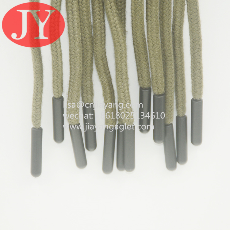 Wholesale factory direct produce red/ green round cotton strings end with color plasitc aglet shoelace silicone aglets tips from china suppliers