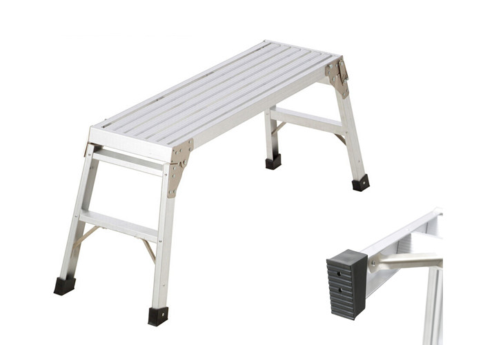 Wholesale 100x38cm Aluminum Work Platform Ladder Silver Color With Anti Slip End Cap from china suppliers
