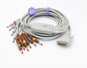 Wholesale Nihon Kohden ekg Cable ecg patient cable one-piece 10 Leads 15 Pins Connector AHA Banana 4.0mm BA-902D from china suppliers