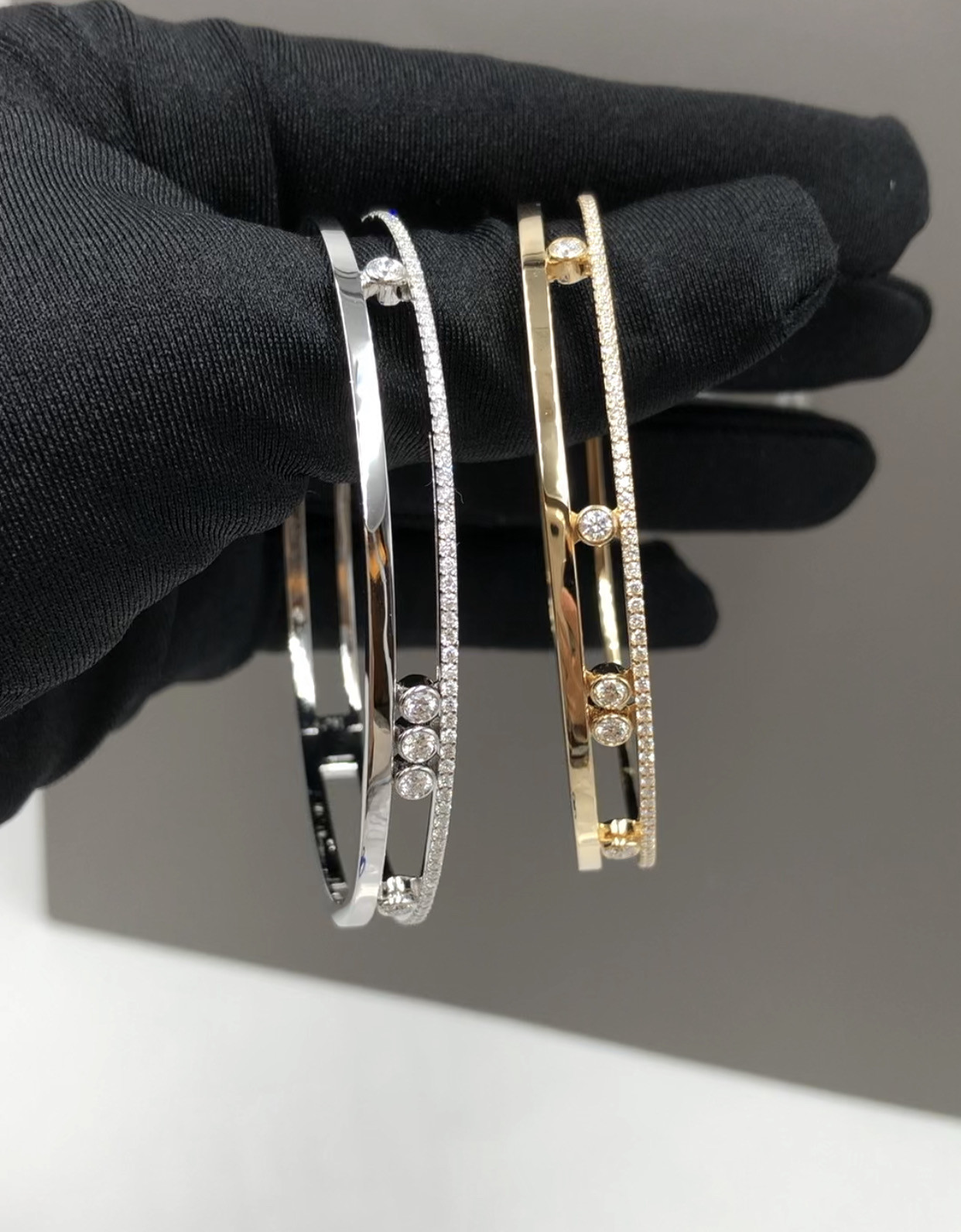 Wholesale Elegant Moving Diamond 18K Gold Diamond Bracelet  For Engagement from china suppliers