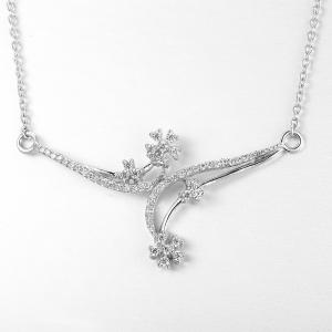 Wholesale Symmetrical Twin Flower 925 Sterling Silver Necklaces 4.98g St Christopher Pendant from china suppliers