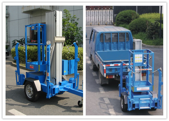 Wholesale Trailer Mounted One Man Lift 8 Meter Hydraulic Aluminium Alloy With 136 kg Rated Load from china suppliers