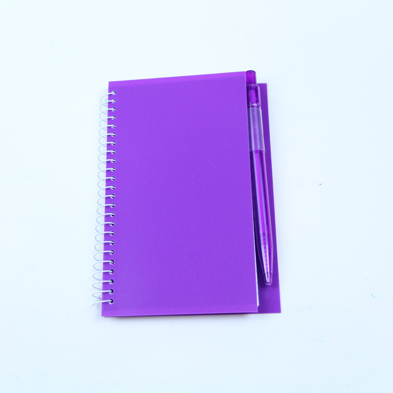China Lightweight Spiral Bound Book Printing Promotion Gift PP Notebook With Pen for sale