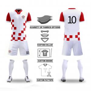 Wholesale Plaid Print Custom Team Jersey Breathable Red White Soccer Jersey from china suppliers