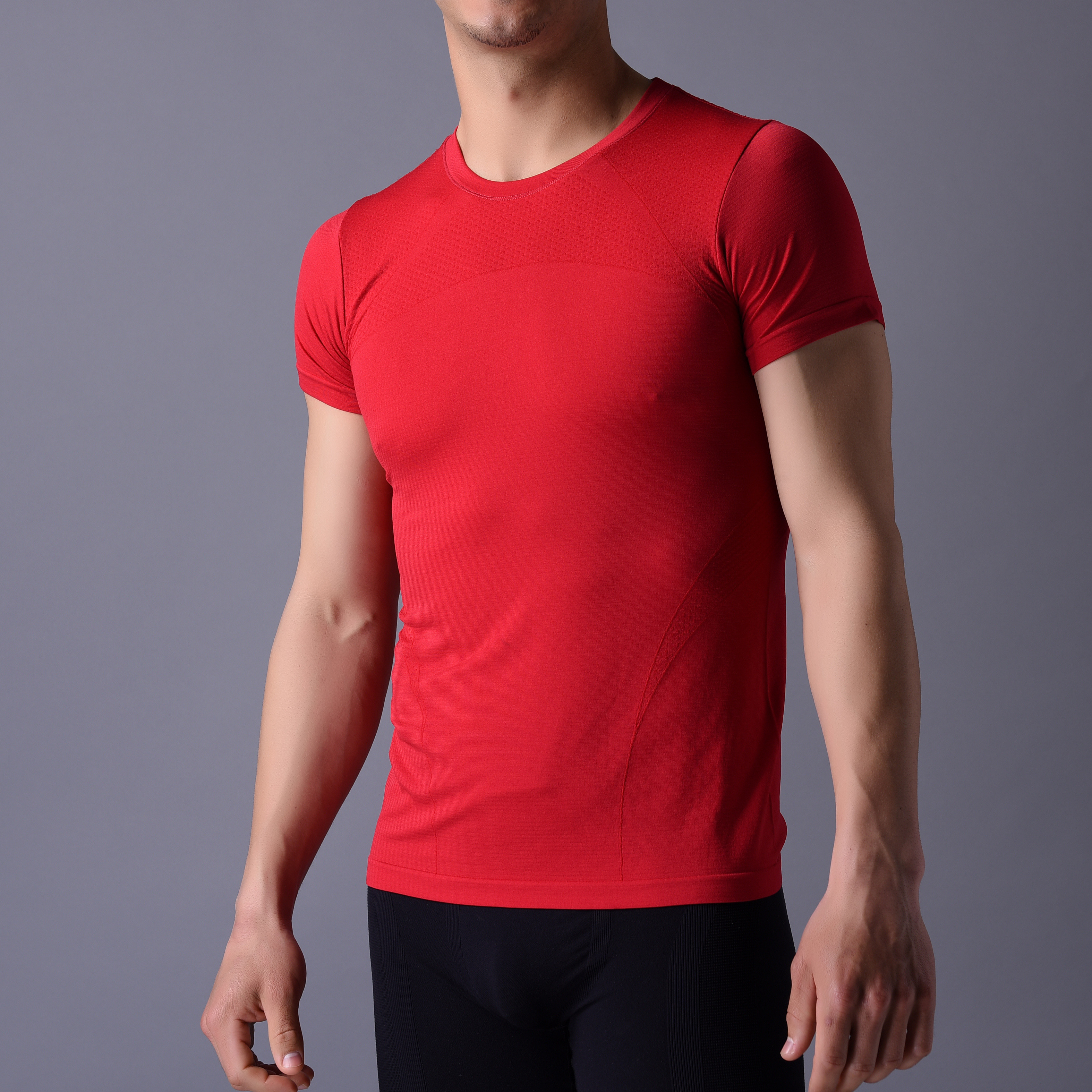 Wholesale Seamless T-shirt, customized  for party, workout,even office.  XLSS005, Red Yoga shirt, from china suppliers
