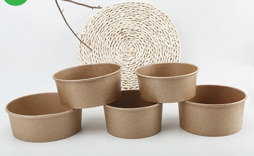 Wholesale Microwavable Customised Kraft Paper Bowls , Small Paper Bowls With Lids from china suppliers