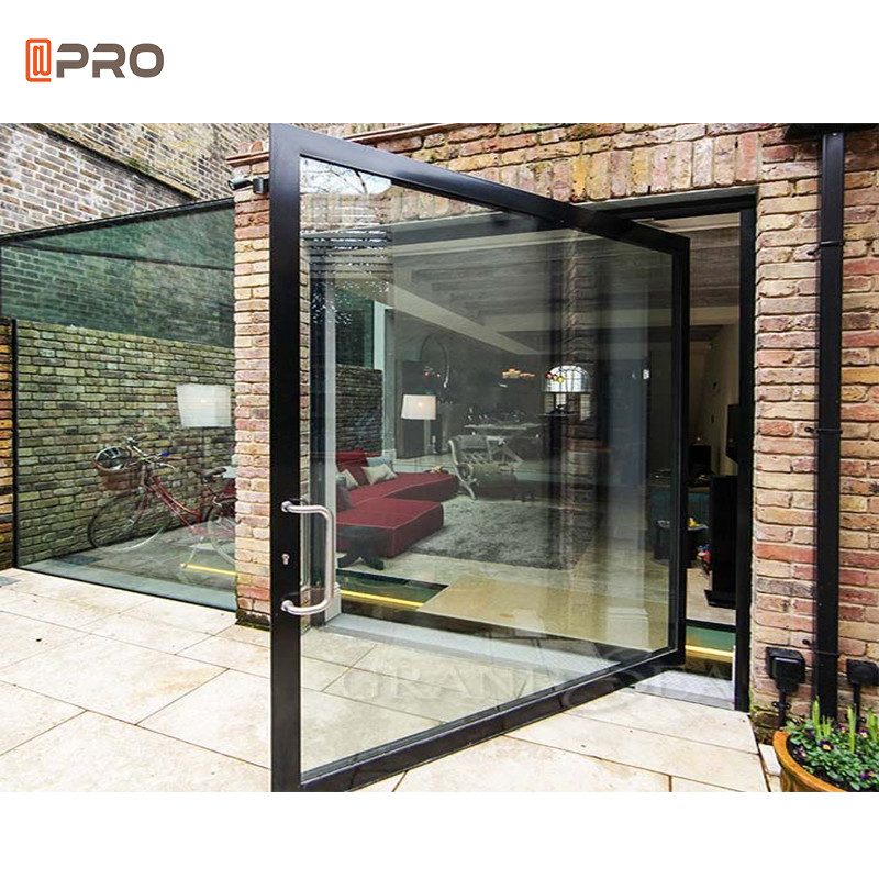 Wholesale Black 6A 12A Space Aluminum Internal Glass Pivot Doors For Office from china suppliers