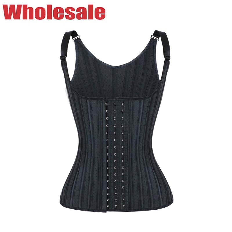 Wholesale Black 29 Steel Bones Waist Trainer Vest Hollow Breathable Waist Trainer Vest MHW100326B from china suppliers