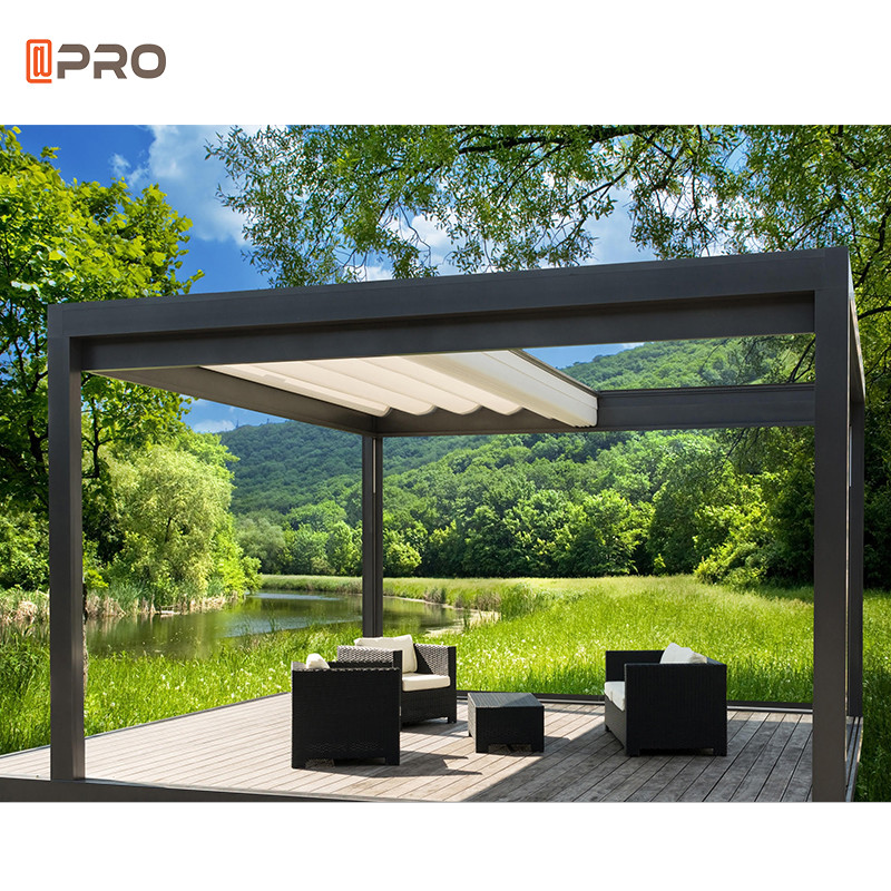 Wholesale Large Retractable Customized Sunshade Pergola Commercial Outdoor  Solar  Roof Pergola from china suppliers