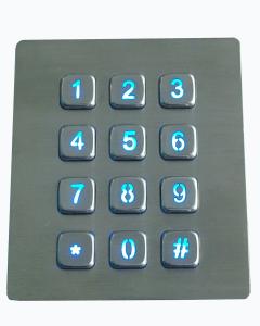Wholesale PS/2 or USB led backlit metal numeric keypad with protuberant keys RS232 interface from china suppliers