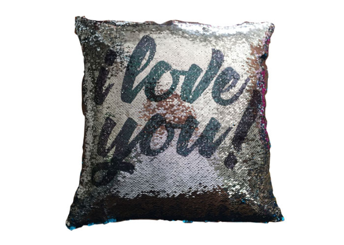 Wholesale Two Sides Reversible Sequin Pillow I Love You Word Printing Pillow Cases For Sofa Decoration from china suppliers