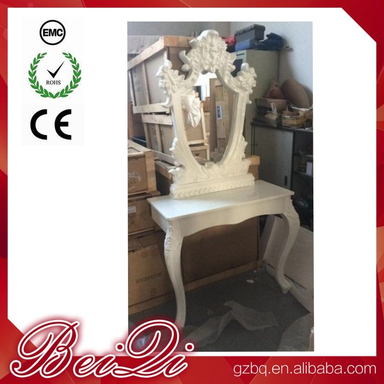 Wholesale Princess Salon Mirror for Barber Shop Furnture Wood Mirror Table Luxury from china suppliers