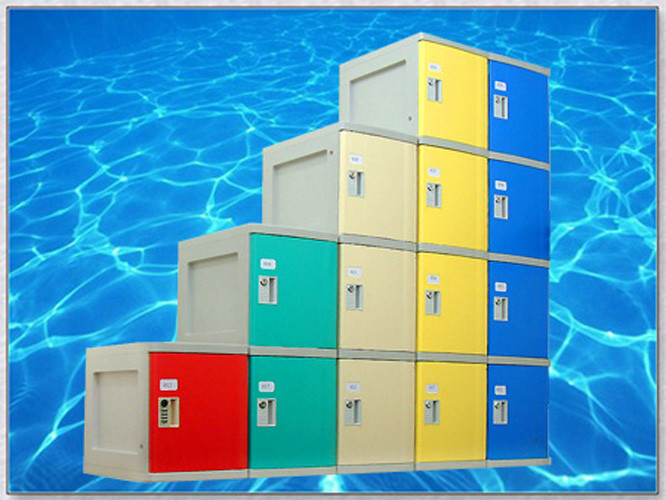 Wholesale Plastic Gym Lockers Wtih Master Combination Padlock , 4 Tier Employee Storage Lockers from china suppliers