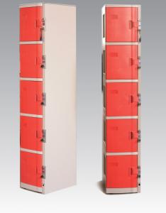 Wholesale ABS Material Coin Operated Lockers 5 Tier Red / Orange For Swimming Pool from china suppliers