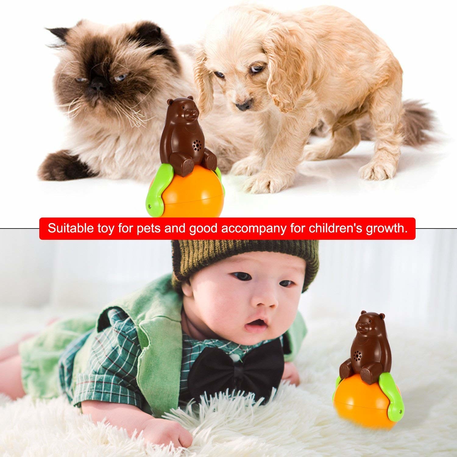 Wholesale Christmas gift tumbler cat toy funny tumbler pet cat dog toy sunds Light from china suppliers