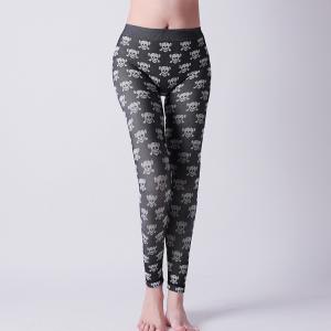 Wholesale Push up skinny  leggings for Jogger lady, body shaper , black with grey pattern design   Xll010 from china suppliers