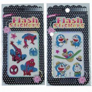 Wholesale Cartoon glitter/shinning stickers, various designs and sizes are available, eco-friendly, nontoxic  from china suppliers