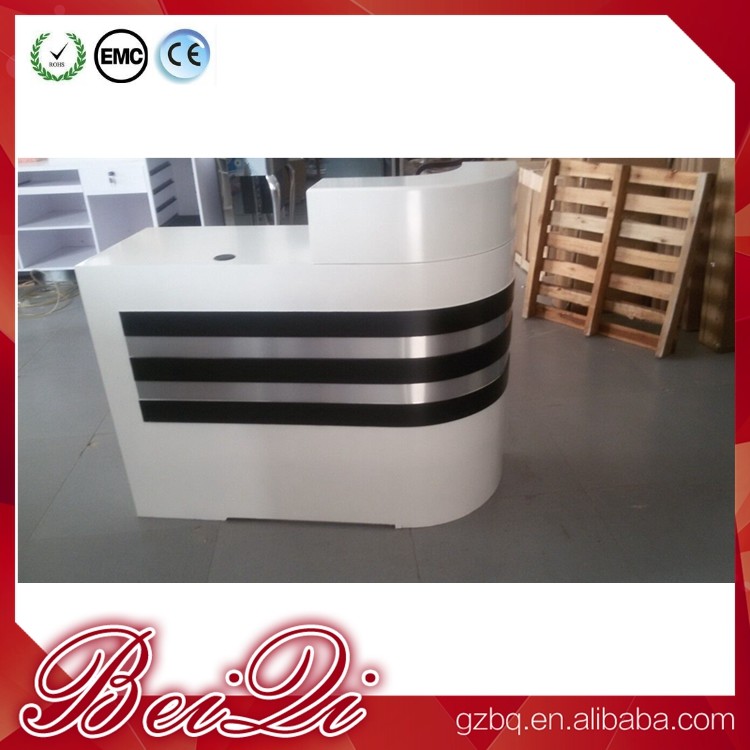 Wholesale white reception counter supermarket modern checkout counter reception desk beauty salon from china suppliers