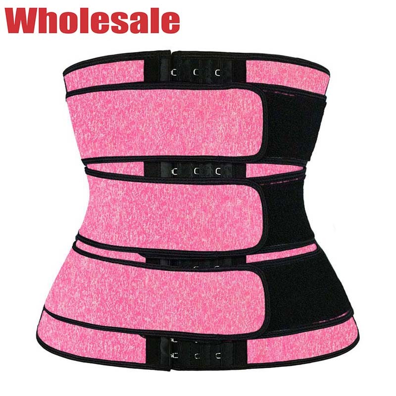 Wholesale Pink Black Nylon Neoprene 4XL 5XL 3 Hook Waist Trainer With 3 Belts from china suppliers