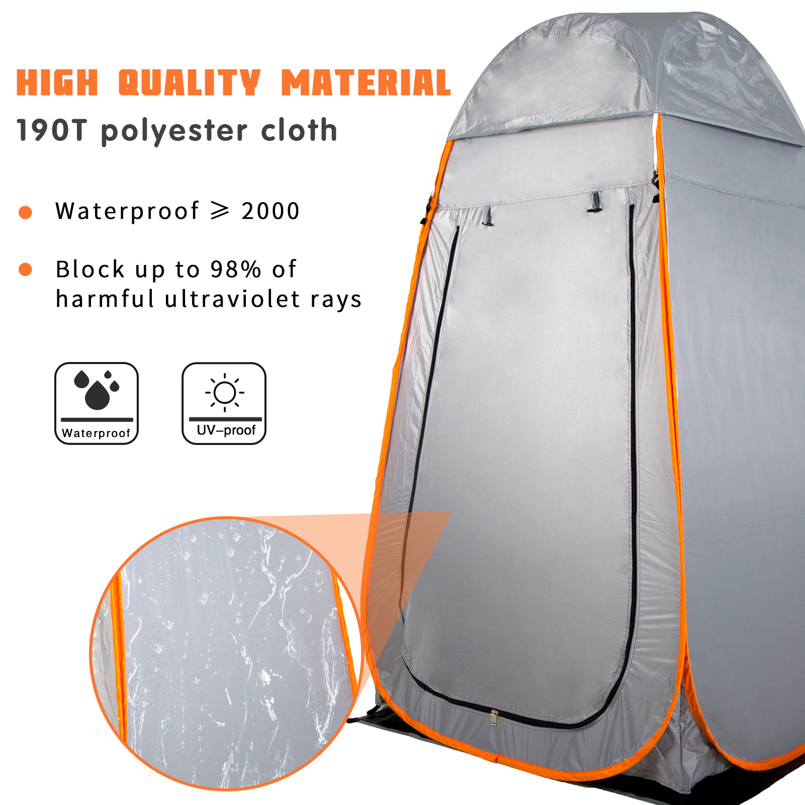 Wholesale Waterproof  Hiking Pop Up Toilet Shelter  With Removable Floor from china suppliers