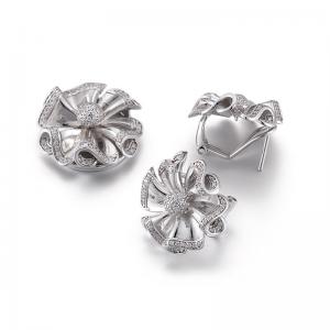Wholesale AAA Cubic Zirconia Flower Earrings 5.41g Sterling Silver Flower Stud Earrings from china suppliers