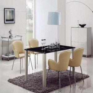 Wholesale Modern Dining Set with Glass Table and Leather Chair from china suppliers