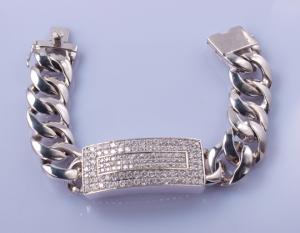 Wholesale 75g Long Distance Relationship Gifts Bracelets 18cm 12mm Cuban Link Bracelet Silver from china suppliers