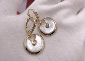 Wholesale Classic White Mother Of Pearl Elegant Amulette De Cartier Earrings from china suppliers