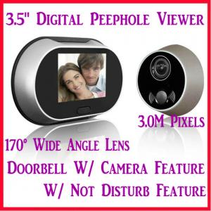 Wholesale 3.5" Digital Door Peephole Viewer Doorbell Photo Camera W/ 3.0M Pixel & 170° Wide Angle from china suppliers
