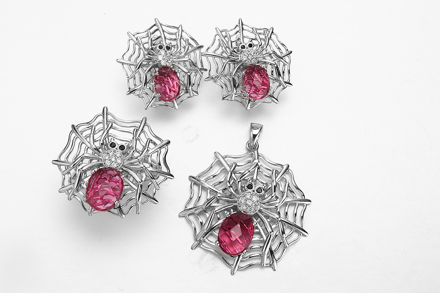 Wholesale Ruby Silver 925 Jewelry Set 14.26 Grams Sterling Silver Spider Pendant from china suppliers