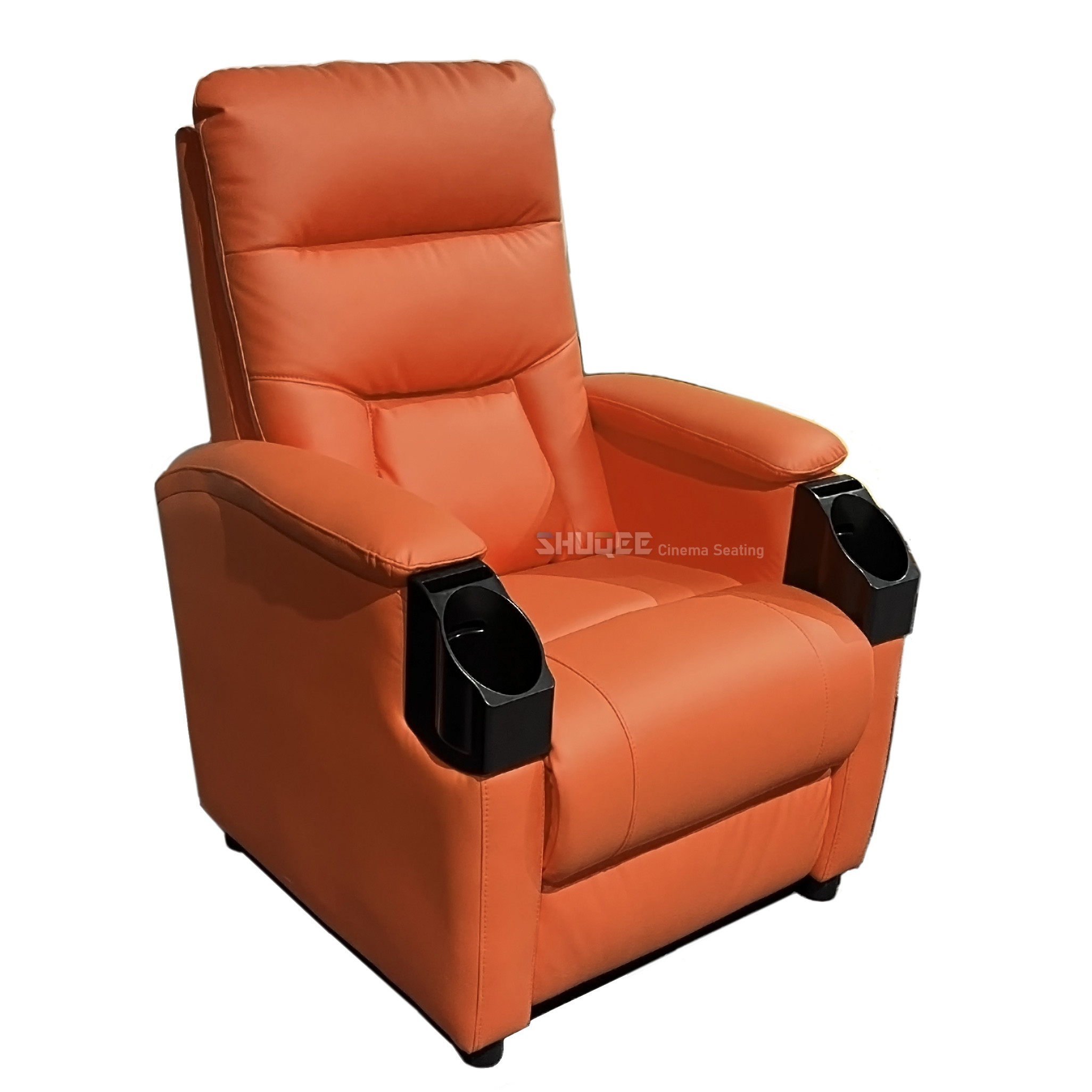 Wholesale Leatehr Recliner Orange Movie Theater Seats With Cup Sacuer For Cinema Home Living Room from china suppliers