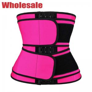Wholesale 100 Latex Double Abdominal Belt Double Band Waist Trainer 3 Layer Hooks from china suppliers
