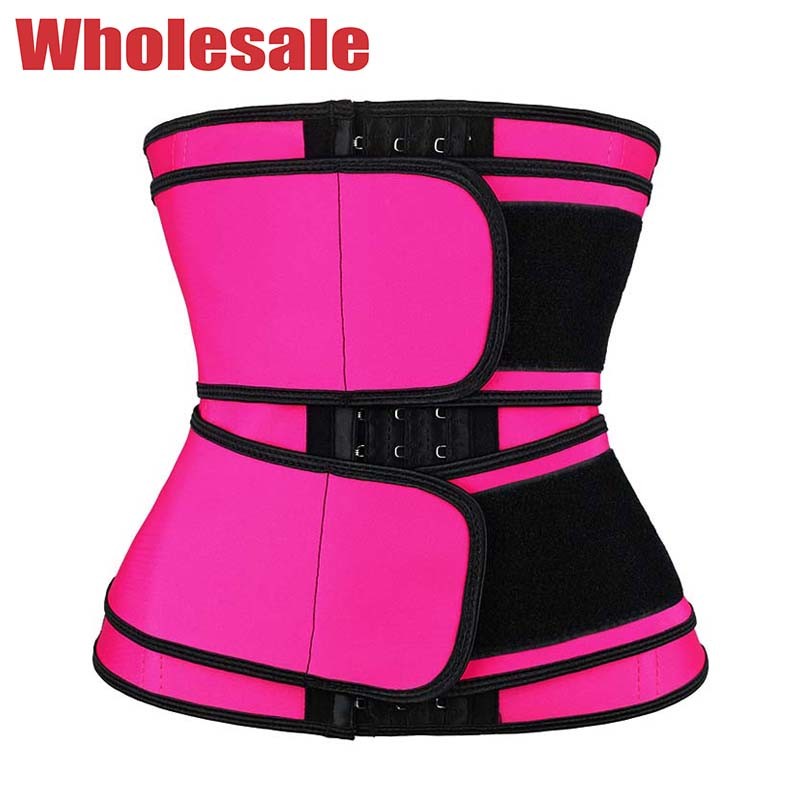 Buy cheap 100 Latex Double Abdominal Belt Double Band Waist Trainer 3 Layer Hooks from wholesalers