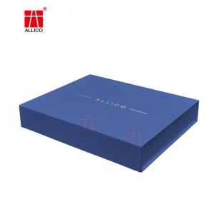 Wholesale Blue Flat Foldable Packaging Box 600-800gsm Gold Foil Logo from china suppliers