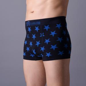 Wholesale Man seamless boxer,  jacquard weave, popular  fitting design,   soft weave.  XLS005, Blue star,   man shorts. from china suppliers