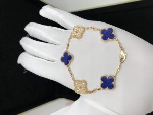 Wholesale Vintage Gold Chain 18K Gold Jewelry 18k Gold Bangle Bracelet  With Lapis Lazuli from china suppliers